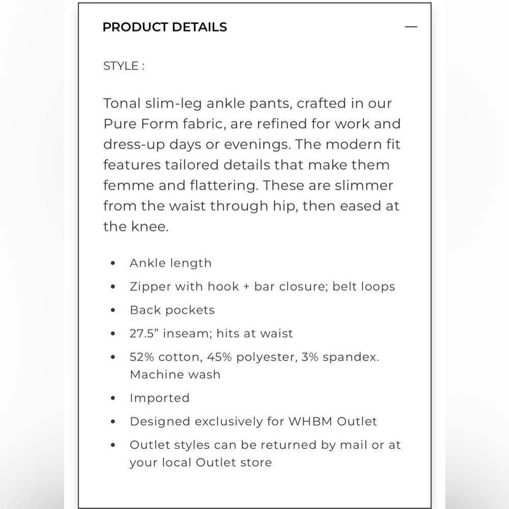 WHBM The Slim Ankle Pants Gray - Picture 7 of 13